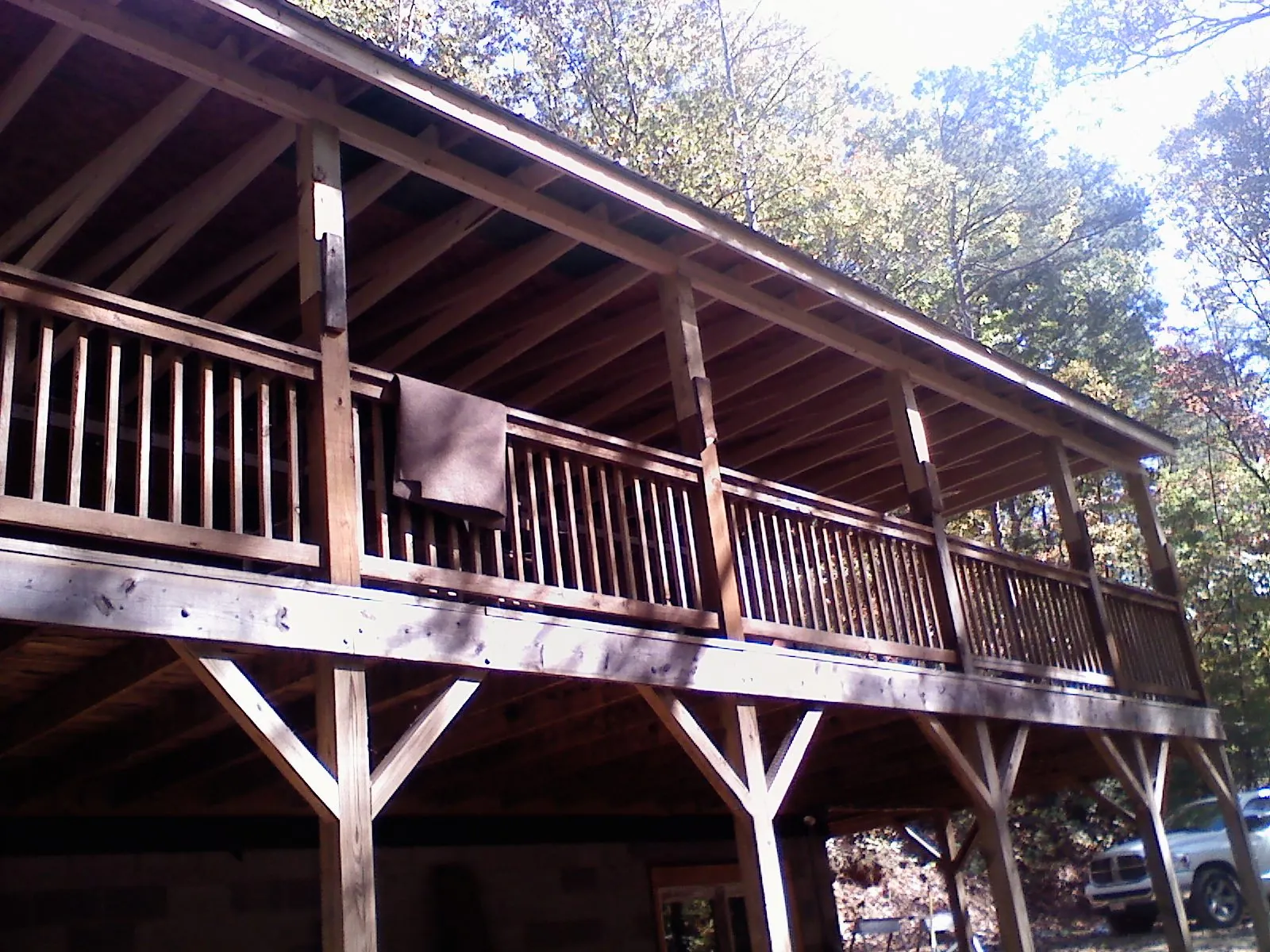 Timber framing under a new elevated porch and deck — Roof Leak Repair in Adger by Roofing Brothers